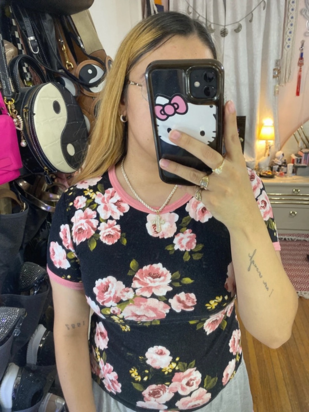 Heart and hips floral shirt